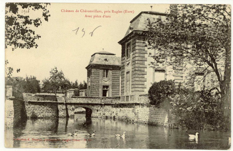 Chéronvilliers. Château de Chéronvilliers près Rugles-Avec pièces d'Eau.