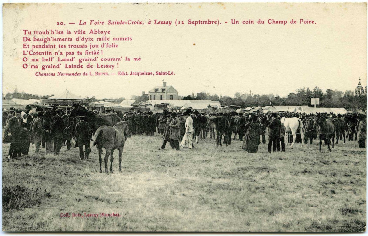 Basse-Normandie. La Foire Sainte-Croix, à Lessay (12 Septembre). - Un coin du Champ de Foire.