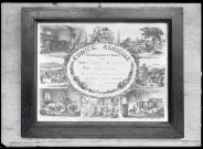 Prix de comice agricole décerné le 1er juillet 1855 à Monsieur Couturier de la famille de Delphine Delamare (Madame Bovary), conservé au musée de Ry (Seine-Maritime).