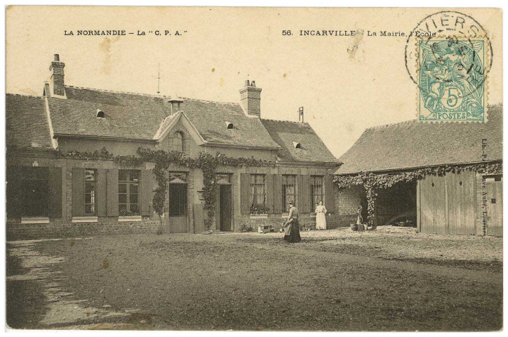 Incarville. La Mairie, l'Ecole.
