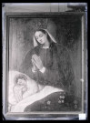 Tableau peint sur albâtre représentant la Vierge et le sommeil de l'enfant Jésus (collection Porée à Bournainville-Faverolles (Eure)).