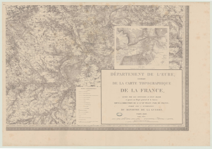 Département de l'Eure. Extrait de la carte topographique de la France Feuille 4