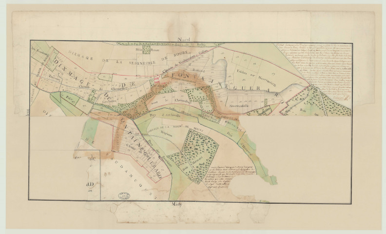 Boury (Oise) - "Carte générale de la dixme appartenant aux dames religieuses de Fontaine-Guérard". *