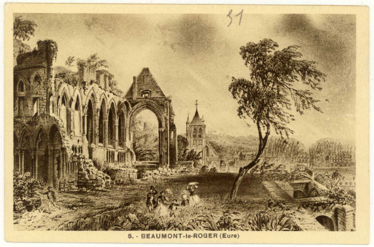 Beaumont-le-Roger. Ruines de l'Abbaye.