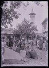 Bazar et minaret de la mosquée de Nakib à Antioche (Turquie) (notice PA).