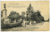 Saint-Ouen-de-Thouberville. Monument du Mobile. Erigé près du carrefour de la Maison Brûlée, le 18 Juin 1873 en mémoire des soldats français tués à cet endroit (30 Déc. 1870, 1er, 2, 3 et 4 Janvier 1871). Route de Rouen à Caen (Aimé Millet, sculpteur).