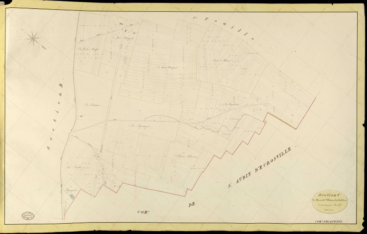 Ecquetot. Section C _ du Chemin de Villettes et des Caudières _ 2e et dernière Feuille