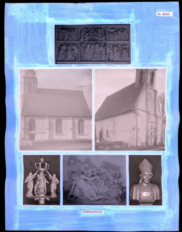 "Églises rurales du département de l'Eure" du chanoine Bonnenfant tome II, planche XCVII Normanville (Eure).