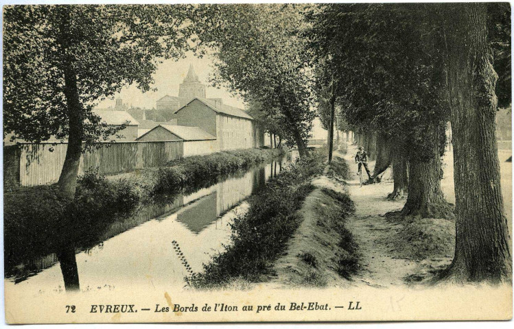 Evreux-Ville. Les Bords de l'Iton au pré du Bel Ébat.