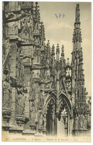 Louviers-Ville. L'Eglise - Détails de la Façade.