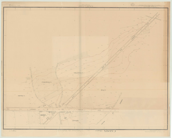Carsix _ MRU _ Fond de plan topographique du carrefour de Malbrouck, en 2 feuilles