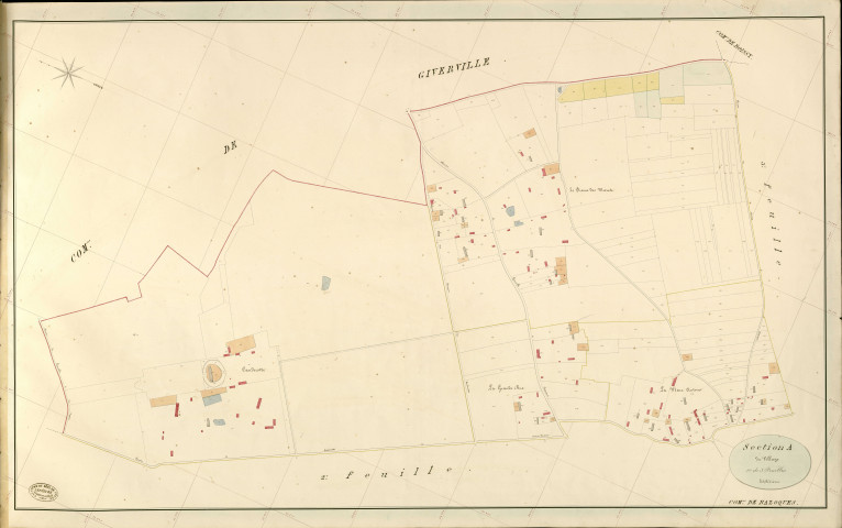 Bazoques. Section A _ du Village _ 1re de 3 Feuilles