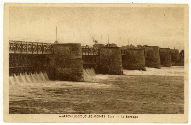 Amfreville-sous-les-Monts. Le barrage.