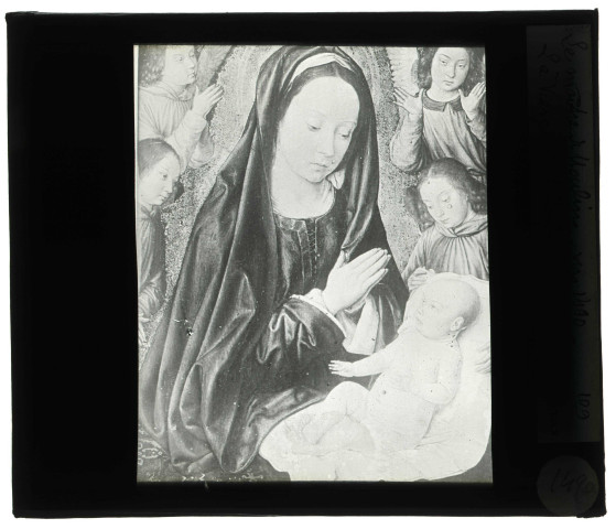 Musée de Bruxelles (Belgique), tableau du Maître de Moulins « Vierge à l'enfant ».