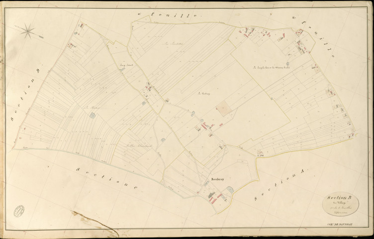 Beaubray. Section B _ du Village _ 1re de 5 Feuilles