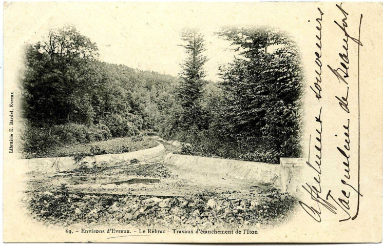 Villalet. Le Rébrac - Travaux d'étanchement de l'Iton.
