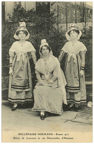 Louviers-Ville. Millénaire Normand - Rouen 1911 - Reine de Louviers et ses Demoiselles d'Honneur.