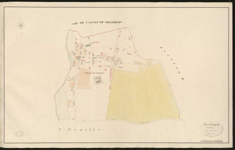 Saint-Pierre-de-Cernières. Section A _ du Village _ 1re de 2 feuilles
