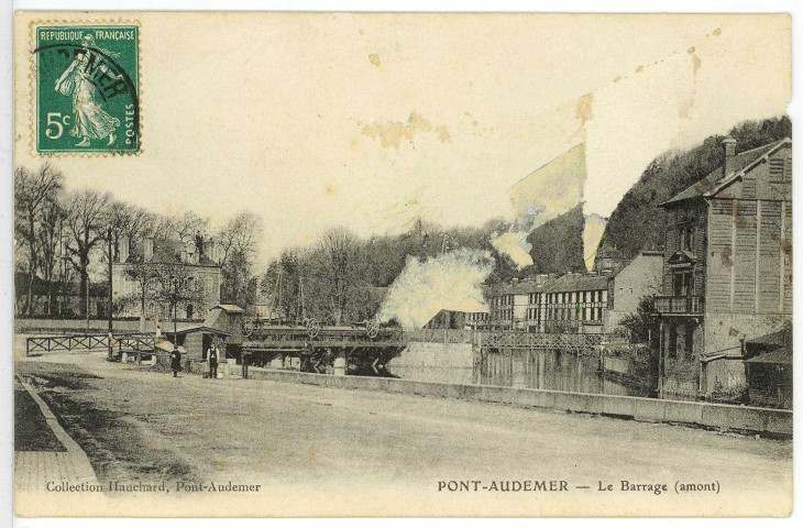 Pont-Audemer. Le Barrage (amont).