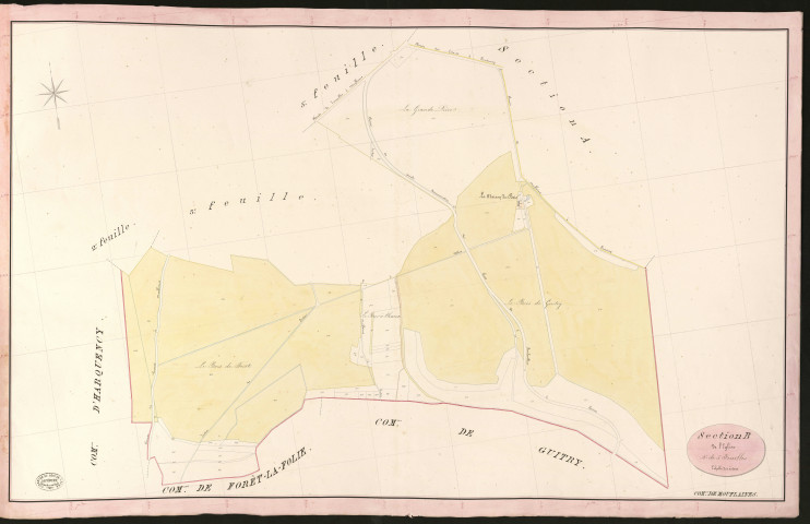Mouflaines. Section B _ de l'Eglise _ 4e de 5 Feuilles