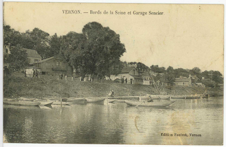 Vernon-Ville. Bords de la Seine et Garage Sencier.
