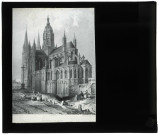 Cathédrale Notre-Dame de Bayeux (Calvados), chevet, lithographie de Benoist.