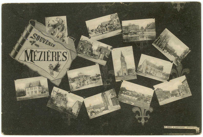 Mézières-en-Vexin. Carte souvenir.