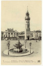 Evreux-Ville. Place de l'Hôtel de Ville-La Fontaine Monumentale, la Tour de l'Horloge (XVe s).