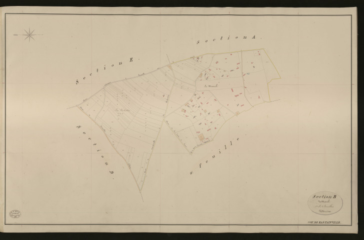 Martainville. Section B _ du mesnil _ 1re de 2 Feuilles