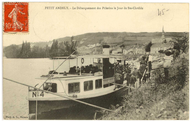 Andelys (Les). Le Débarquement des Pèlerins le Jour de Ste Clothilde.