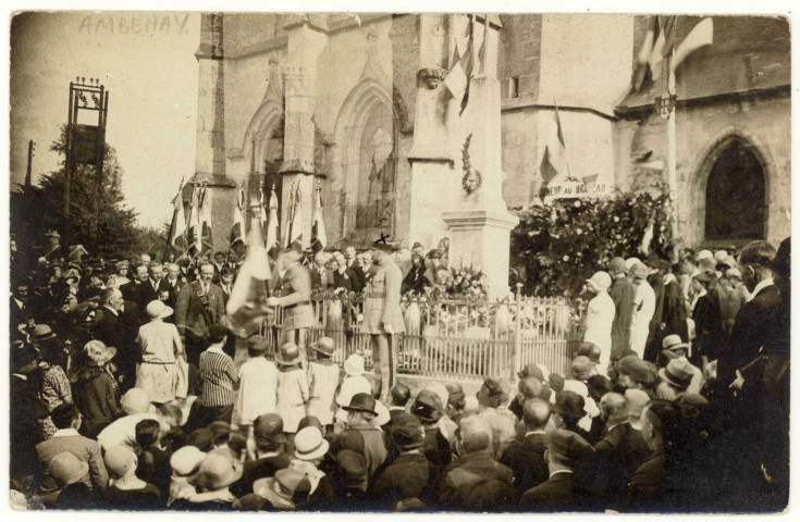 Ambenay. Souvenir de la remise de drapeaux d'Ambenay.