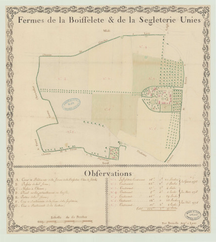 Vieille-Lyre (La) - "Plan des fermes de La Boisselete et de La Seigleterie unies". *