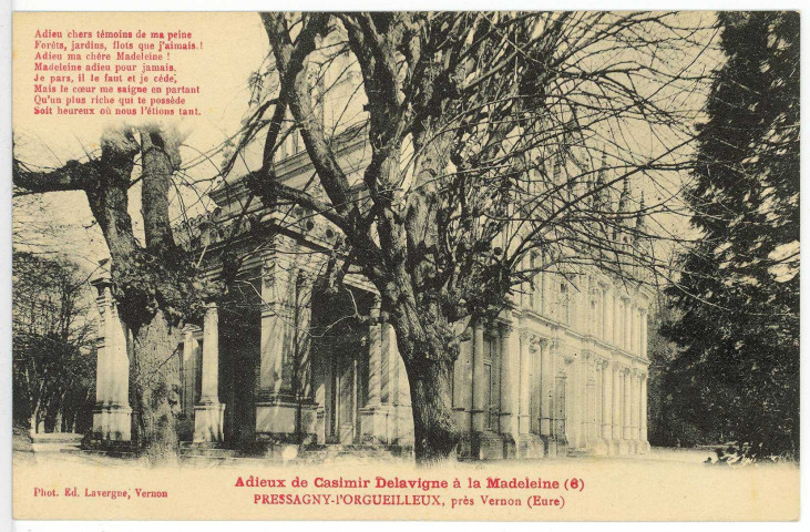 Pressagny-l'Orgueilleux. Adieux de Casimir Delavigne à la Madeleine (2).