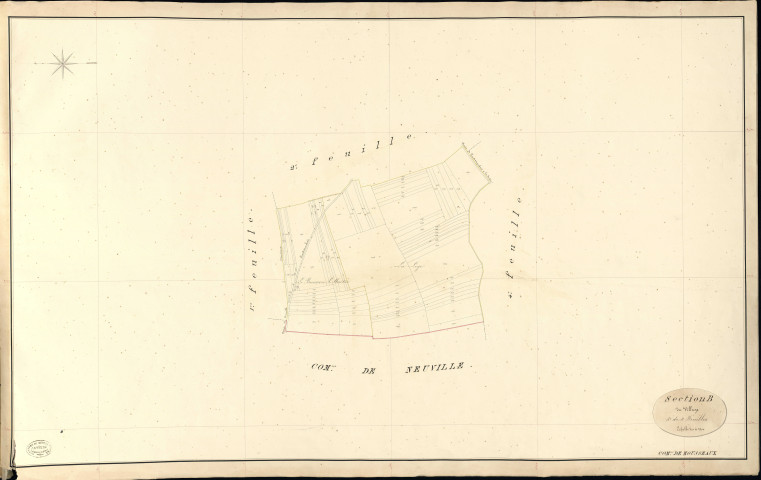 Mousseaux-Neuville. Section B _ du Village _ 3e de 4 Feuilles