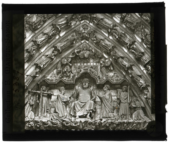 Cathédrale Notre-Dame d'Amiens (Somme), porte centrale, tympan.