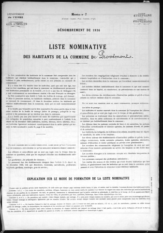 PROVEMONT 1936