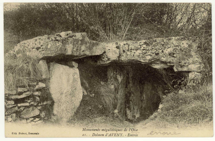 Dampsmesnil. Aveny Monuments mégalithiques de l'Oise-Dolmen d'Aveny-Entrée.