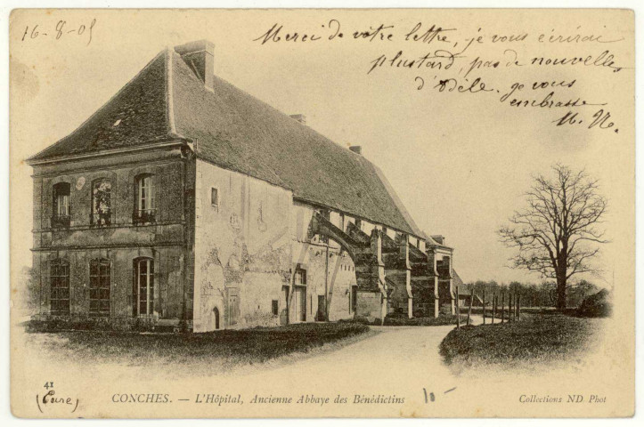 Conches-en-Ouche. L'Hôpital, Ancienne Abbaye des Bénédictins.