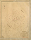 Bacquepuis. Tableau d'assemblage _ du Plan Parcellaire de la Commune de Bacquepuis _ Canton de Evreux (nord) - Evreux - Eure. _ Terminé sur le Terrain le 28 Octobre 1840 , sous l'administration de M. de Monicault, Préfet _ M. Duval, Maire _ sous la Direction de M. Garnier, Directeur des Contributions directes _ M. Le Fébure, Géomètre en Chef. _ Par M. Gérard, Géomètre de 1re classe.