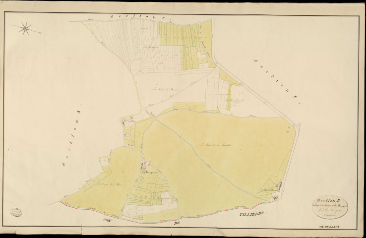 Breux-sur-Avre. Section B _ du Bois de la Barotte et de la Bourgeoisie _ Feuille Unique