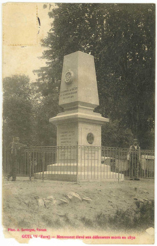 Guitry. Monument élevé aux défenseurs morts en 1870.