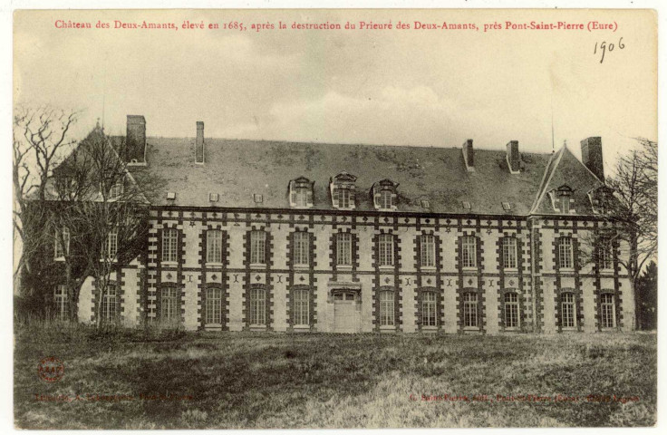 Amfreville-sous-les-Monts. Château des Deux-Amants, élevé en 1685, après la destruction du Prieuré des Deux-Amants.