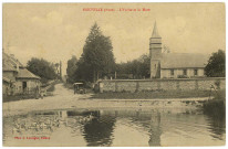 Houville-en-Vexin. L'Eglise et la Mare.