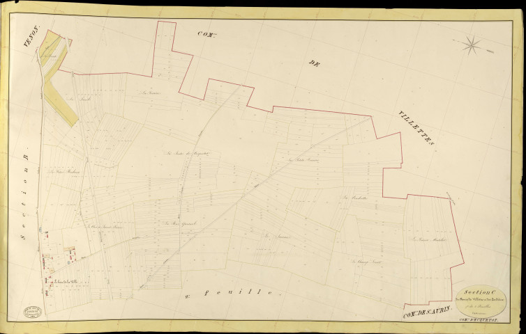 Ecquetot. Section C _ du Chemin de Villettes et des Caudières _ 1re de 2 Feuilles