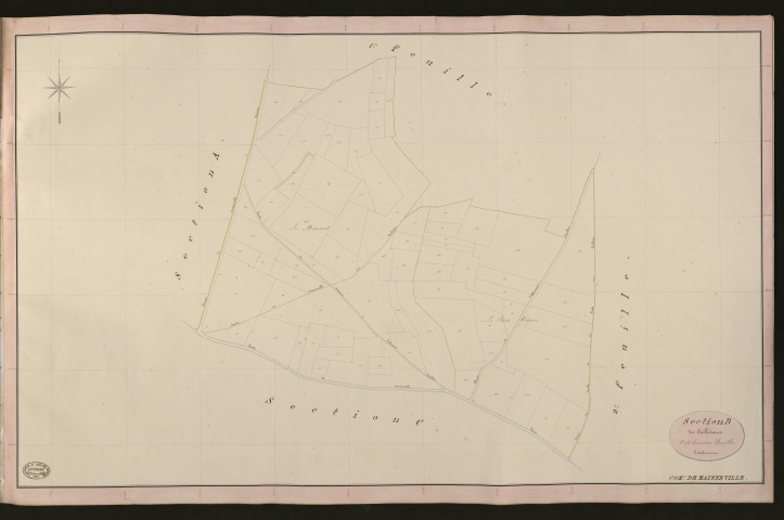 Mainneville. Section B _ des Cailleteaux _ 3e et dernière Feuille
