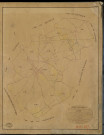 Caugé. Tableau d'assemblage _ du Plan Parcellaire de la Commune de Caugé _ Canton de Evreux Sud - Evreux - Eure. _ Terminé sur le Terrain le 7 Juillet 1841 , sous l'administration de M. Zédé, Préfet _ M. Deshayes, Maire _ sous la Direction de M. Garnier, Directeur des Contributions directes _ M. Le Fébure, Géomètre en Chef. _ Par M. Drouet, Géomètre de 1re classe.