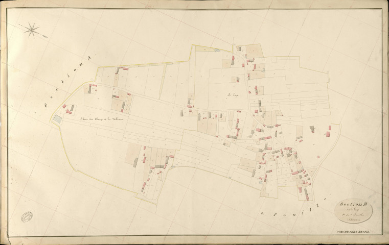 Seez-Mesnil. Section B _ de la Laye _ 1re de 2 Feuilles