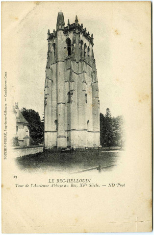 Bec-Hellouin (Le). Tour de l'Ancienne Abbaye du Bec, XVe siècle.