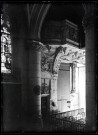 Vue du dessous du buffet d'orgues de l'église Notre-Dame de Caudebec-en-Caux (Seine-Maritime).