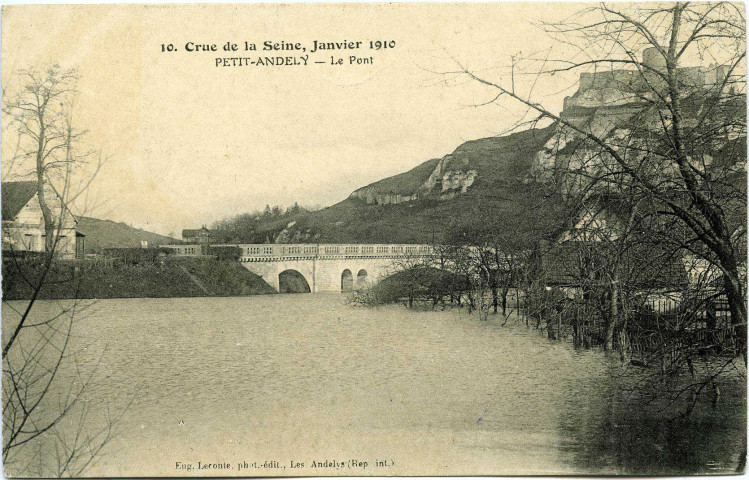 Andelys (Les). Crue de la Seine, Janvier 1910 - Petit Andely Le Pont.